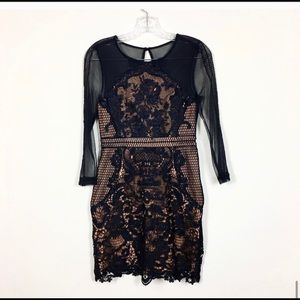 Black lace mini dress